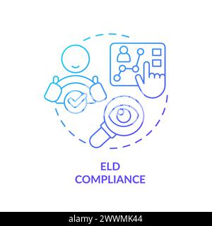 ELD compliance blue gradient concept icon Stock Vector