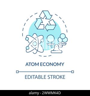 Atom economy soft blue concept icon Stock Vector