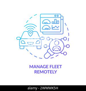 Remote fleet manage blue gradient concept icon Stock Vector
