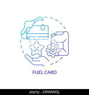 Fuel card blue gradient concept icon Stock Vector