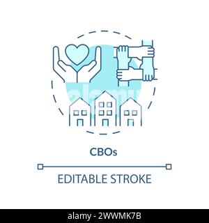 CBOs soft blue concept icon Stock Vector