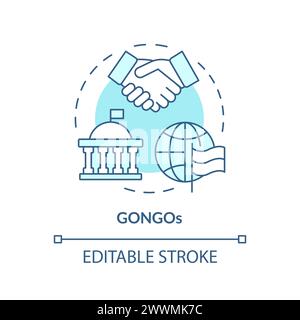 GONGOs soft blue concept icon Stock Vector