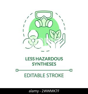 Less hazardous synthesis green concept icon Stock Vector