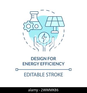 Design for energy efficiency soft blue concept icon Stock Vector