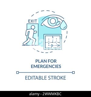 Plan for emergencies soft blue concept icon Stock Vector