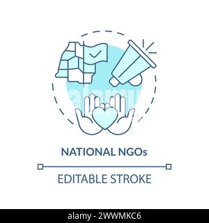National NGOs soft blue concept icon Stock Vector