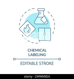 Chemical labeling soft blue concept icon Stock Vector
