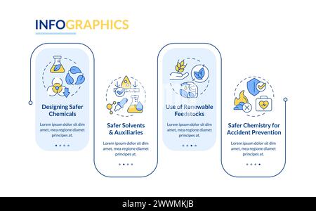 Safe chemicals designing rectangle infographic template Stock Vector