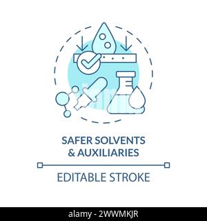 Safer solvents and auxiliaries soft blue concept icon Stock Vector