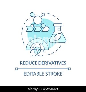 Reduce derivatives soft blue concept icon Stock Vector