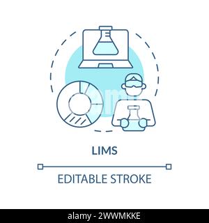 LIMS soft blue concept icon Stock Vector