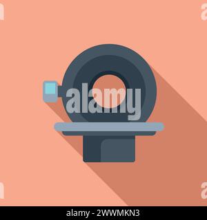 Computed mri icon flat vector. Health care patient. Computed treatment Stock Vector