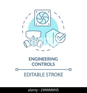 Engineering controls soft blue concept icon Stock Vector
