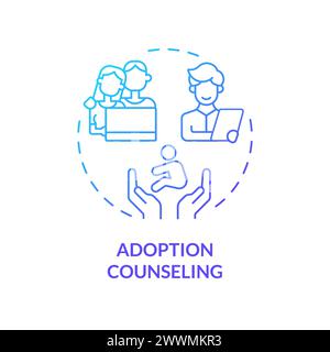 Adoption counseling blue gradient concept icon Stock Vector