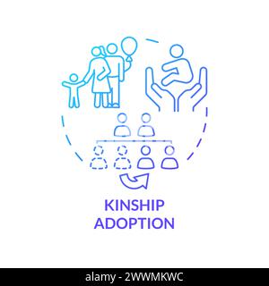 Kinship adoption blue gradient concept icon Stock Vector