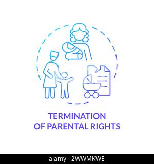 Parental rights termination blue gradient concept icon Stock Vector