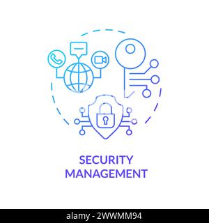 Security management blue gradient concept icon Stock Vector