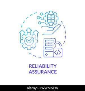 Reliability assurance blue gradient concept icon Stock Vector