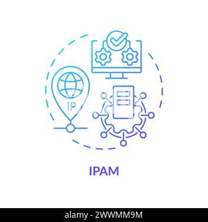 Ip management blue gradient concept icon Stock Vector