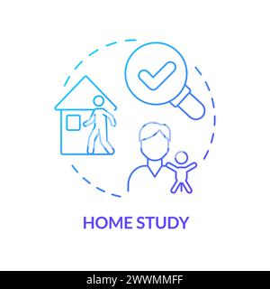 Home study blue gradient concept icon Stock Vector