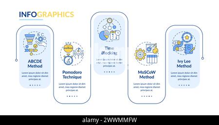 Prioritization techniques rectangle infographic template Stock Vector