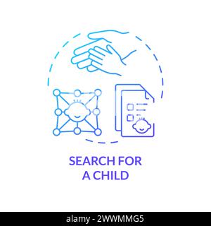 Search for child blue gradient concept icon Stock Vector