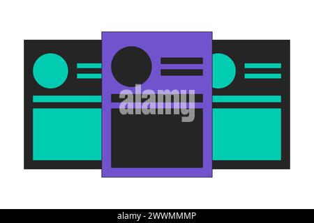 Choosing cv resume seek 2D linear cartoon object Stock Vector