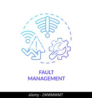 Fault management blue gradient concept icon Stock Vector
