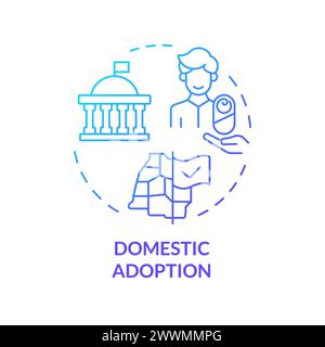 Domestic adoption blue gradient concept icon Stock Vector