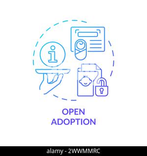 Open adoption blue gradient concept icon Stock Vector