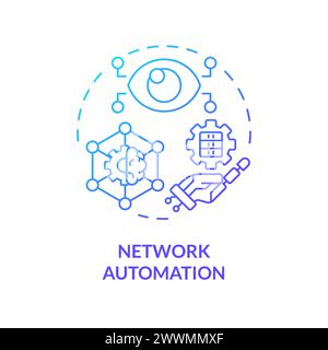 Network automation blue gradient concept icon Stock Vector