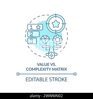 Value vs complexity soft blue concept icon Stock Vector