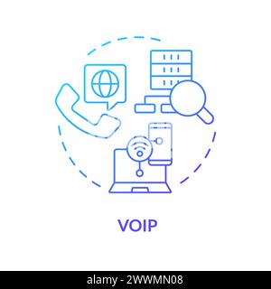 Voip voice recognition blue gradient concept icon Stock Vector