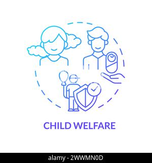 Child welfare blue gradient concept icon Stock Vector