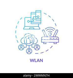 Wireless connection type blue gradient concept icon Stock Vector