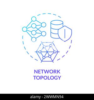 Network topology blue gradient concept icon Stock Vector