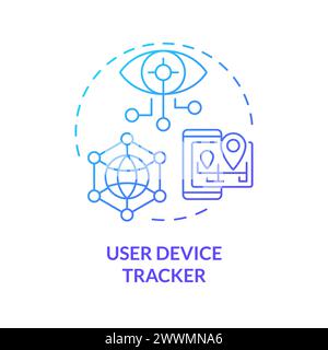Digital tracking blue gradient concept icon Stock Vector