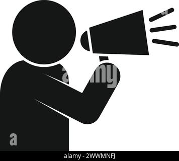 Influencer announcement icon simple vector. New media content. Please subscribe Stock Vector