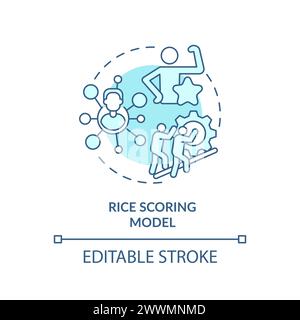 RICE scoring model soft blue concept icon Stock Vector