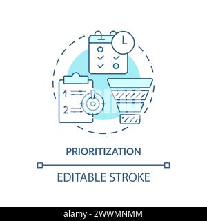 Prioritization soft blue concept icon Stock Vector