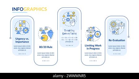 Prioritization principles rectangle infographic template Stock Vector