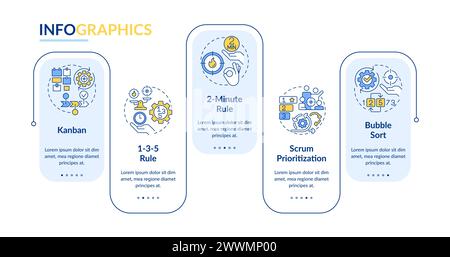 Prioritization tools rectangle infographic template Stock Vector