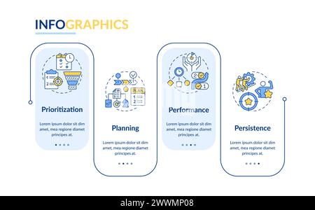 Time management prioritization rectangle infographic template Stock Vector