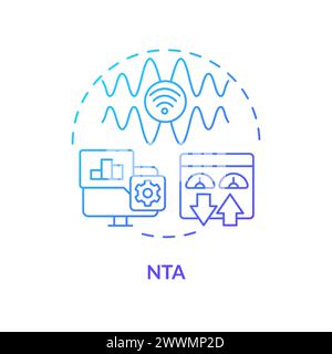 Network traffic analysis blue gradient concept icon Stock Vector