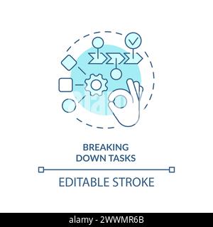 Breaking down tasks soft blue concept icon Stock Vector