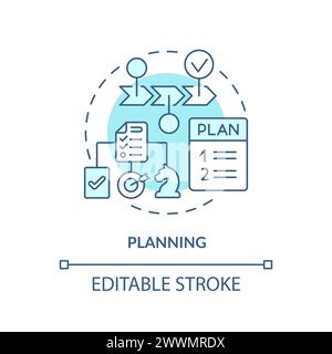 Planning soft blue concept icon Stock Vector
