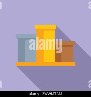 Level customer podium icon flat vector. Game angry button. Gaming elevate Stock Vector