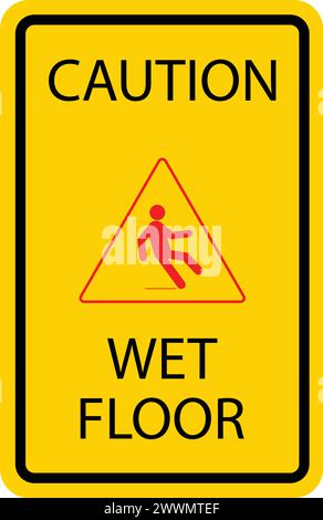 wet floor warning icon vector illustration design Stock Vector