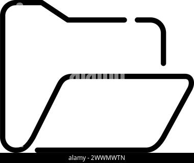 Open computer folder. File access and sharing, data management and navigation. Pixel perfect vector icon Stock Vector
