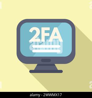 2FA account access icon flat vector. Multi registration account. Secure message internet Stock Vector